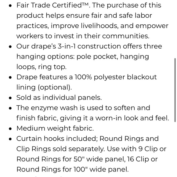 Pottery barn drapes set of 2 - Picture 3 of 3